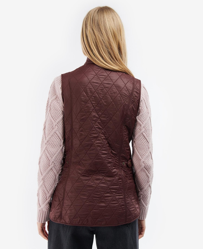 Burgundy Barbour Wray Women's Vest | YKQH-47063