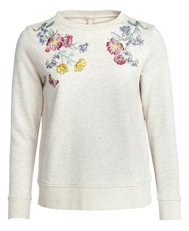 Cream Barbour Esme Women's Sweatshirts | UNEL-96235