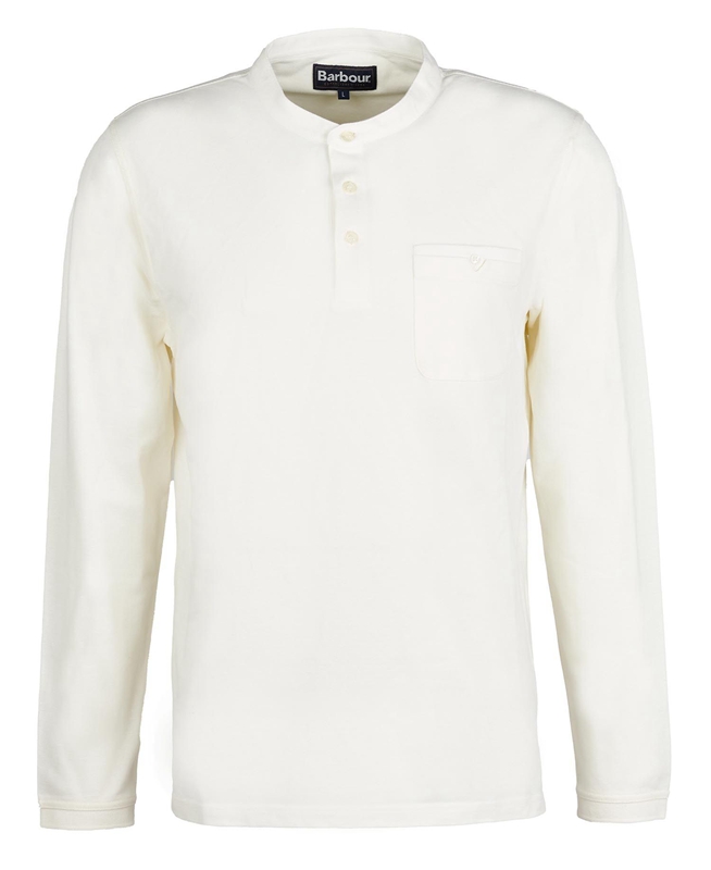 Cream Barbour Explorer Henley Men's Polo shirts | HFVW-06739