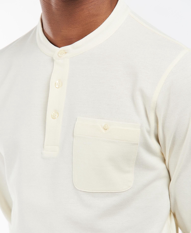 Cream Barbour Explorer Henley Men's Polo shirts | HFVW-06739