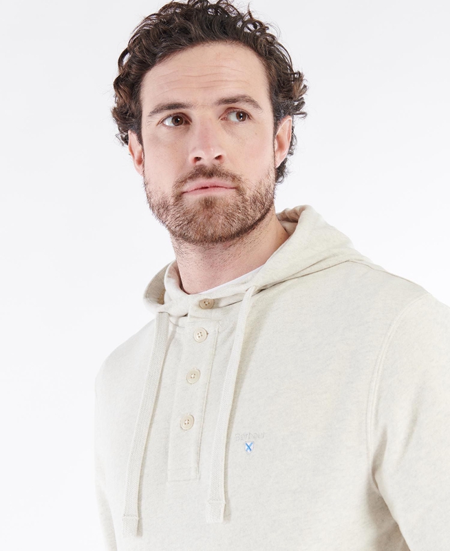 Cream Barbour Hetton Men's Sweatshirts | CAFU-20356