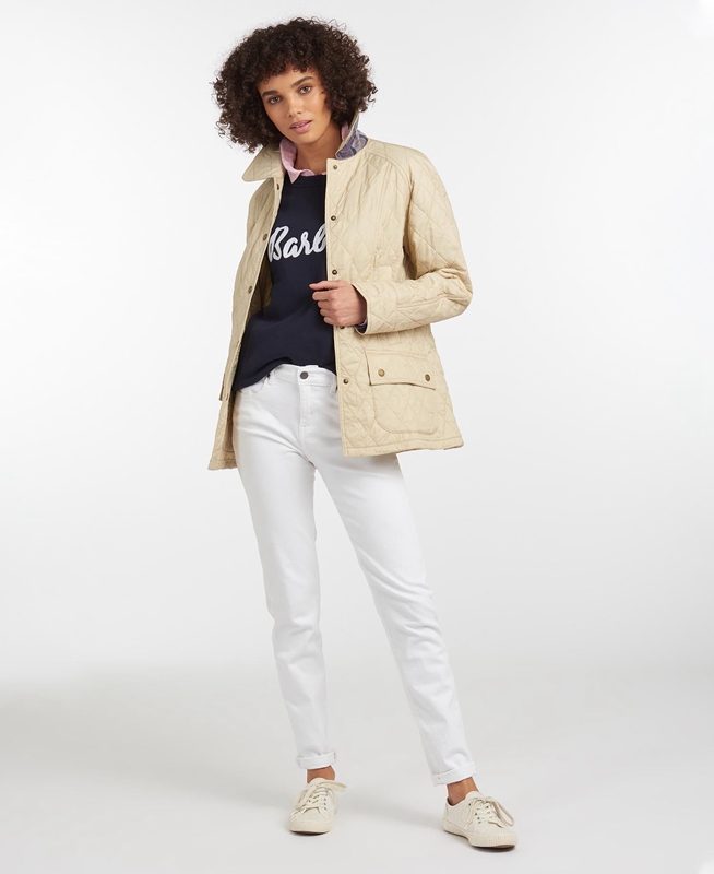 Cream Barbour Summer Beadnell Women's Quilted Jackets | LKEI-39416