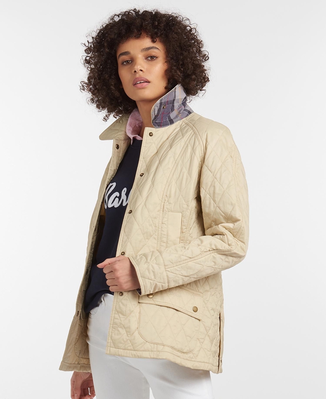 Cream Barbour Summer Beadnell Women\'s Quilted Jackets | LKEI-39416