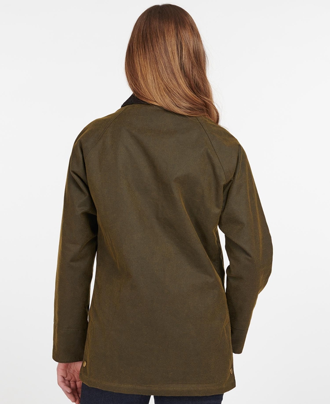 Green Barbour Acorn Waxed Cotton Women's Waxed Jackets | KPXW-75481