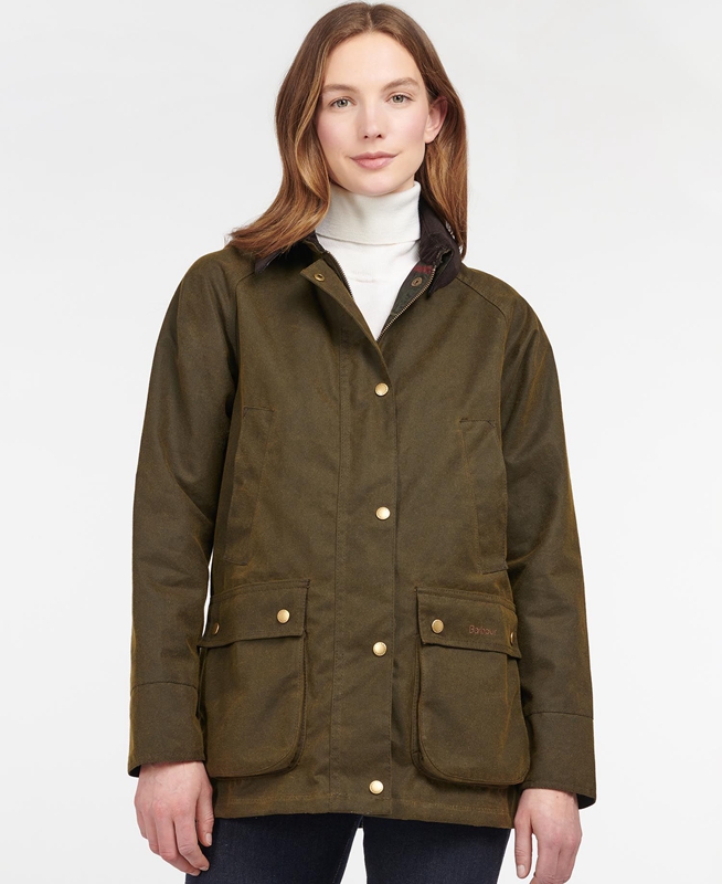 Green Barbour Acorn Waxed Cotton Women's Waxed Jackets | KPXW-75481