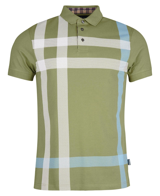 Green Barbour Blaine Men's Polo shirts | XLGF-86459