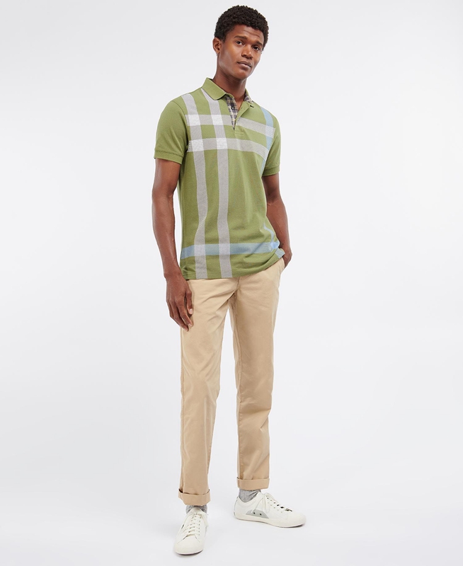 Green Barbour Blaine Men's Polo shirts | XLGF-86459