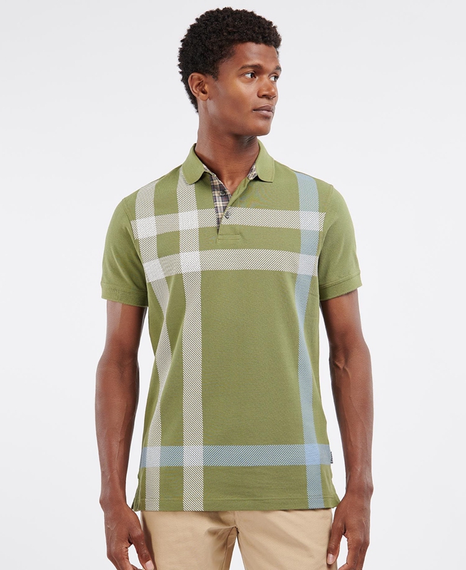 Green Barbour Blaine Men's Polo shirts | XLGF-86459