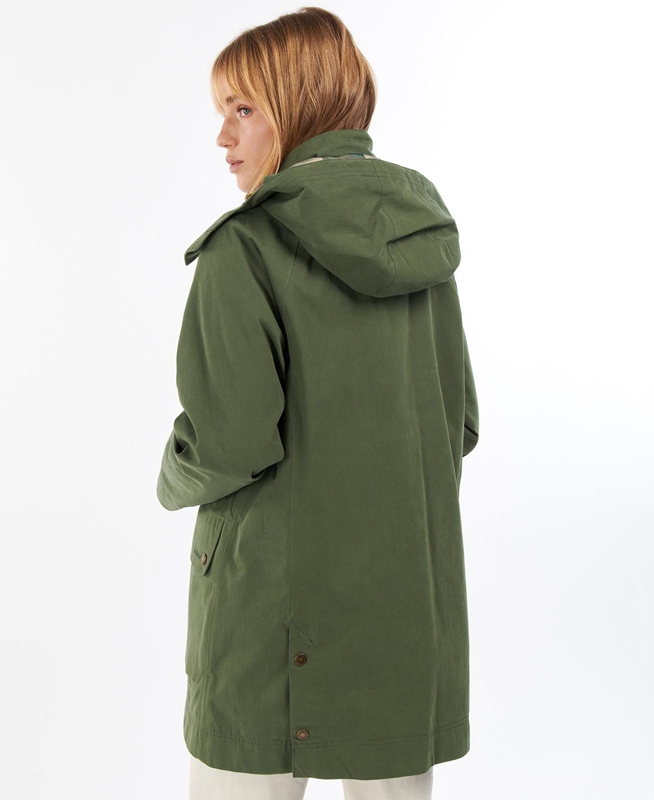 Green Barbour Clary Women's Waterproof Jackets | ZESI-69830