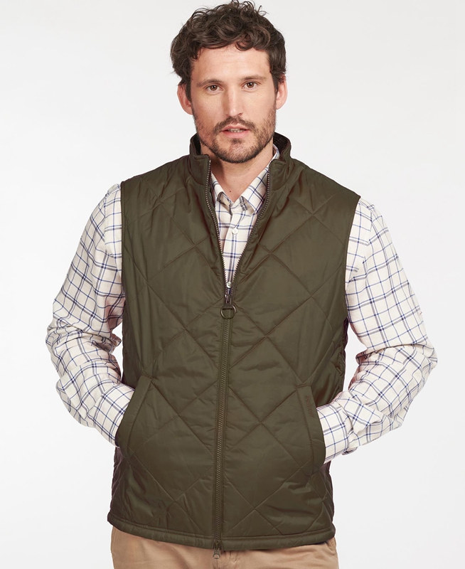 Green Barbour Finn Men's Vest | OMZH-75142