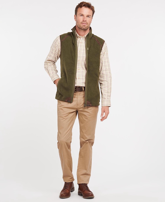 Green Barbour Langdale Men's Vest | MBTG-48072