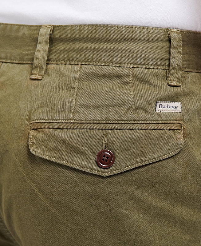 Green Barbour Neuston Twill Men's Pants | EJPI-15480