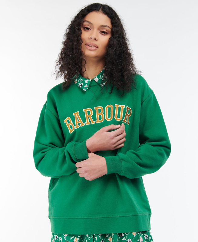 Green Barbour Northumberland Women's Sweatshirts | JASY-67340