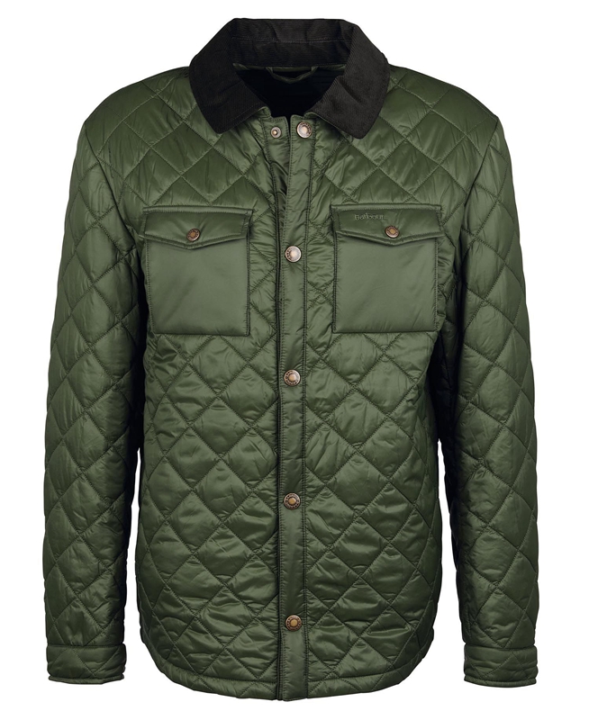 Green Barbour Shirt Men's Quilted Jackets | JEZB-49312