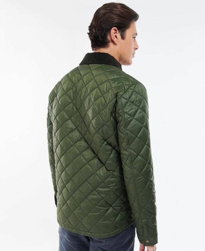 Green Barbour Shirt Men's Quilted Jackets | JEZB-49312