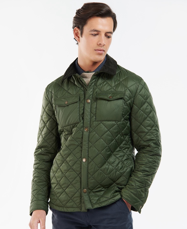 Green Barbour Shirt Men\'s Quilted Jackets | JEZB-49312