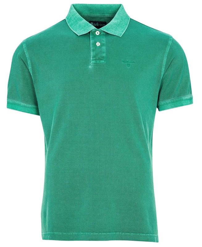 Green Barbour Washed Sports Men's Polo shirts | BIWL-41890