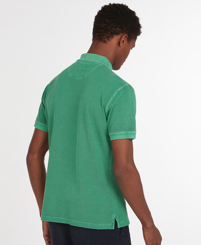 Green Barbour Washed Sports Men's Polo shirts | BIWL-41890