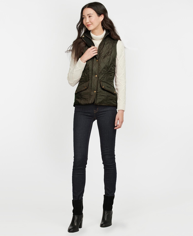 Green Barbour Weste Cavalry Women's Vest | SRZX-09458