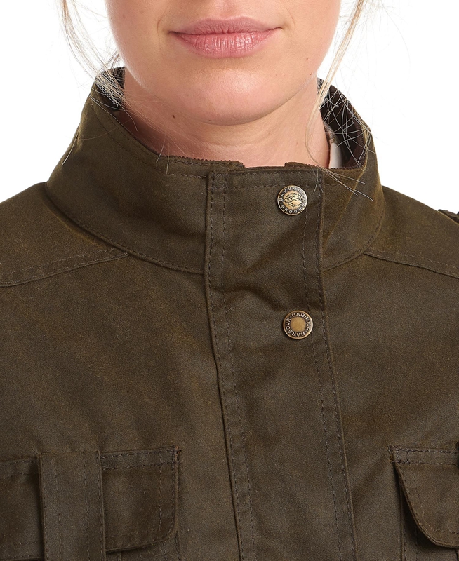 Green Barbour Winter Defence Women's Waxed Jackets | VUQI-26710