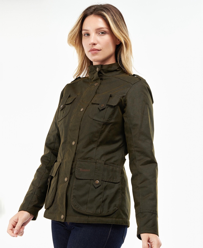 Green Barbour Winter Defence Women's Waxed Jackets | VUQI-26710