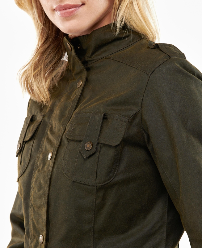 Green Barbour Winter Defence Women's Waxed Jackets | VUQI-26710