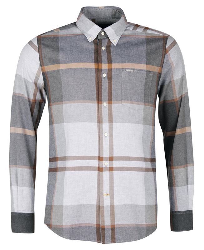 Grey Barbour Dunoon Taillored Men's Shirts | LMPK-39265