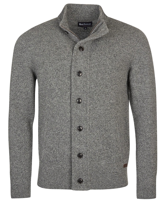 Grey Barbour Essential Cardigan Tisbury Zip Through Men's Sweaters | VHLJ-63950