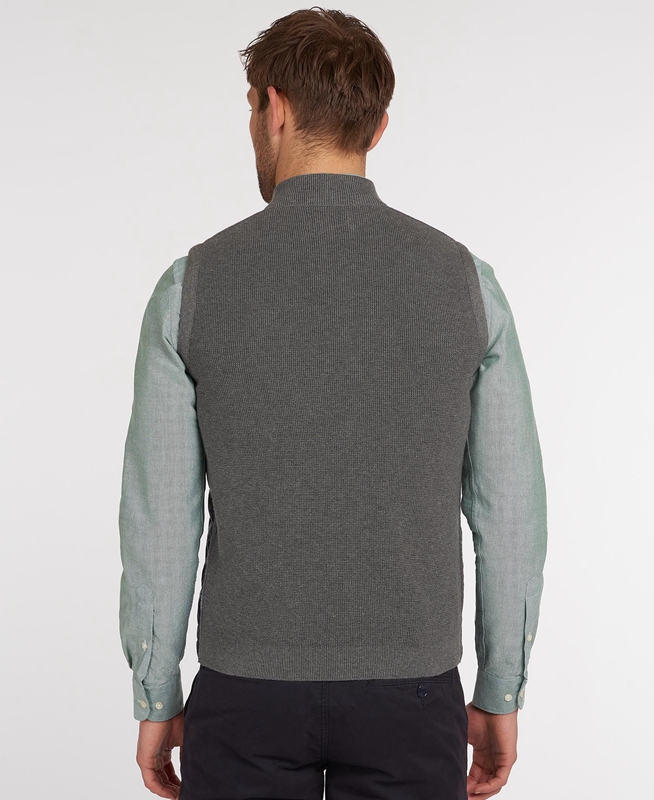 Grey Barbour Essential Men's Vest | EOTY-49802