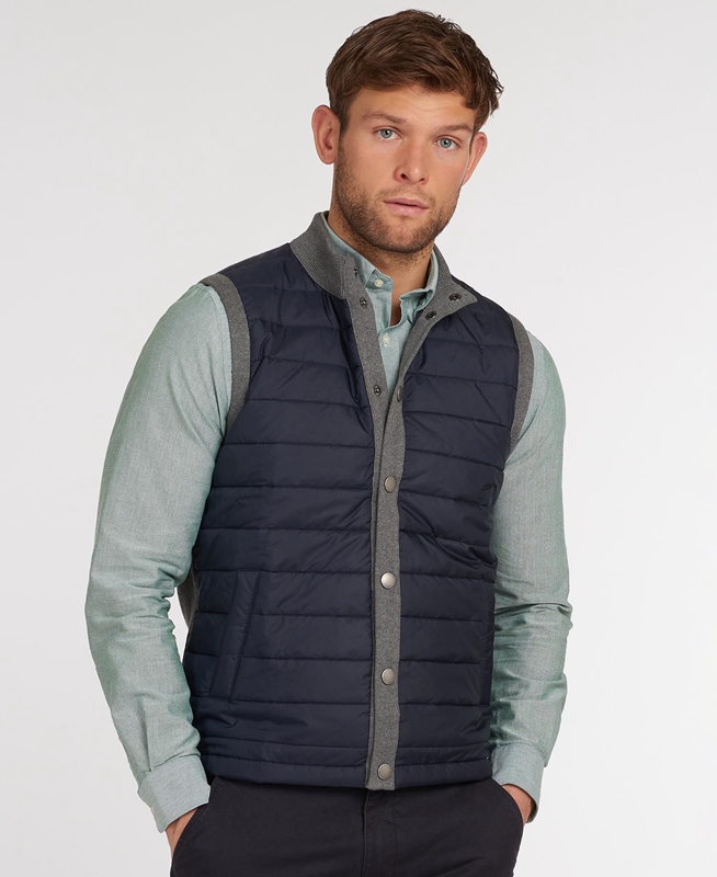 Grey Barbour Essential Men\'s Vest | EOTY-49802