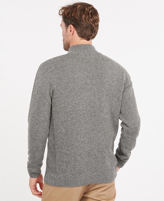 Grey Barbour Essential Tisbury Half Zip Men's Sweaters | HRYW-74203