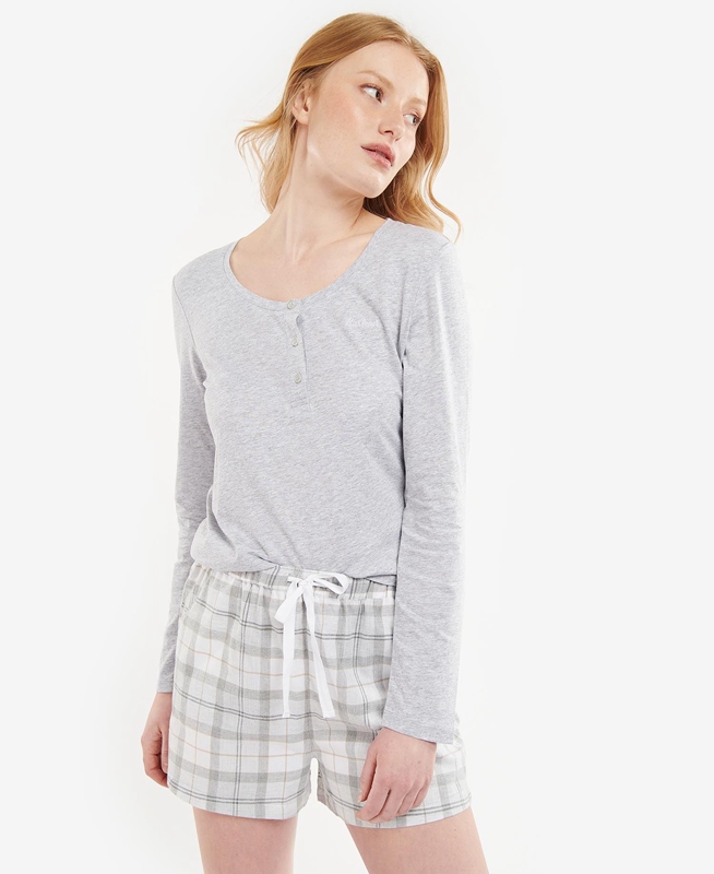 Grey Barbour Etta Henley PJ Set Women\'s Nightwear | ZQYF-03219