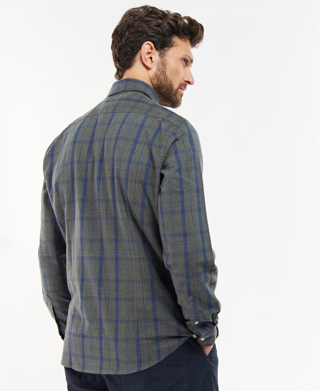 Grey Barbour Inverbeg Tailored Men's Shirts | TWIU-16254