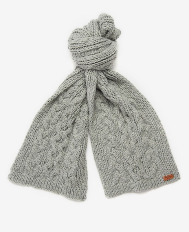 Grey Barbour Penshaw Beanie & Scarf Set Women's Hats | QAGC-73580