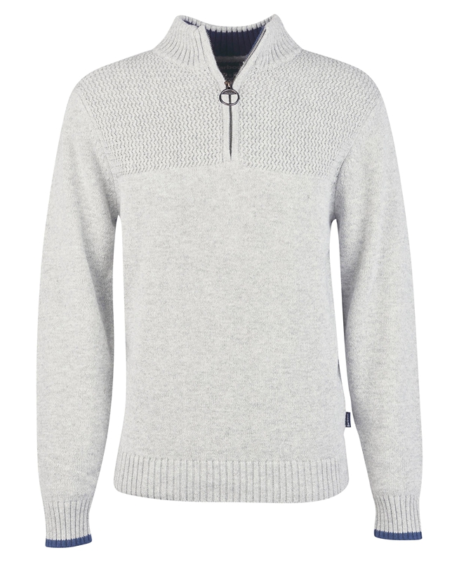 Grey Barbour Shoal Half Zip Men's Sweaters | BKQN-18076