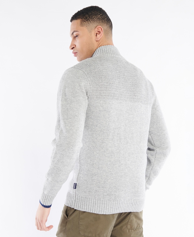 Grey Barbour Shoal Half Zip Men's Sweaters | BKQN-18076