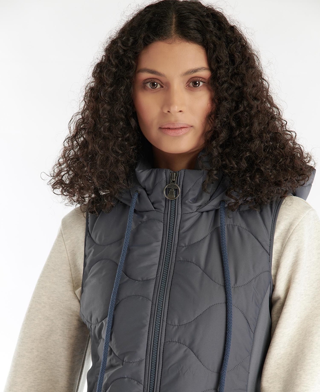 Grey Barbour Thrift Quilted Women's Sweatshirts | KFUX-53074