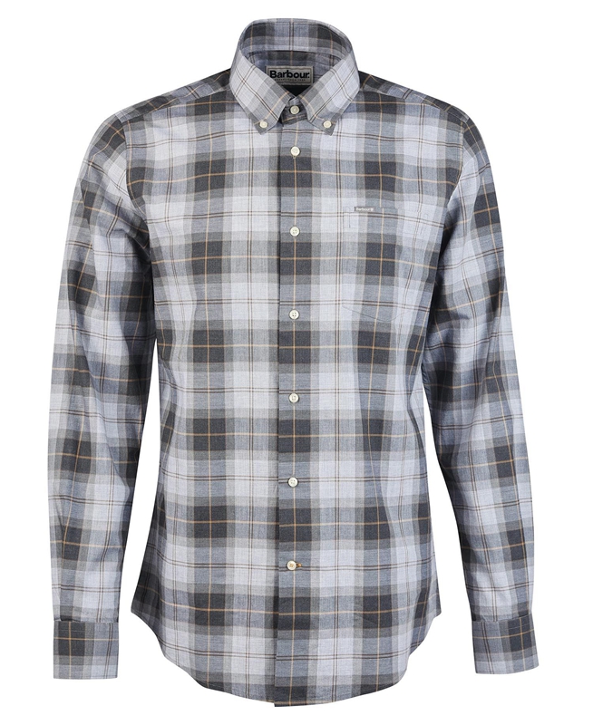 Grey Barbour Wetheram Tailored Men's Shirts | UYPW-73684