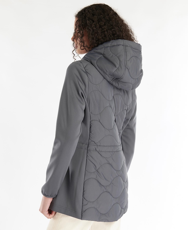 Grey Barbour Willowherb Quilted Women's Sweatshirts | IUDH-06397