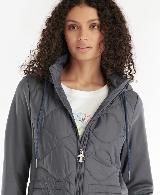 Grey Barbour Willowherb Quilted Women\'s Sweatshirts | IUDH-06397