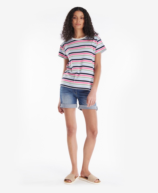 Multicolor Barbour Evergreen Top Women's T Shirts | JHDW-93247