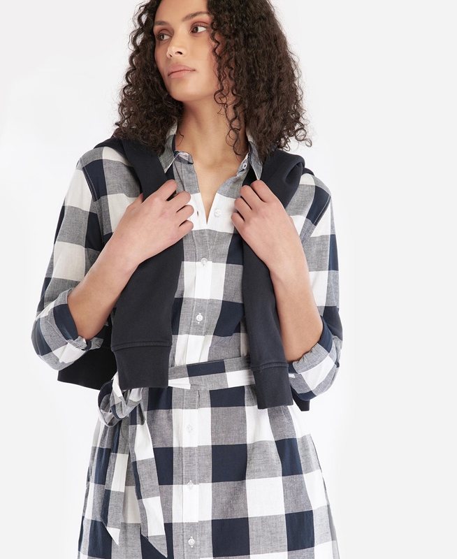 Multicolor Barbour Tern Check Women's Dress | SOBX-53960