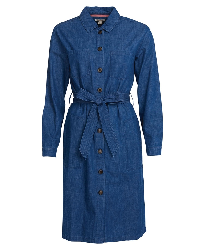 Navy Barbour Barmouth Women's Dress | UZAS-78324