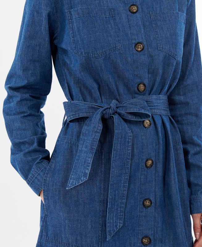 Navy Barbour Barmouth Women's Dress | UZAS-78324