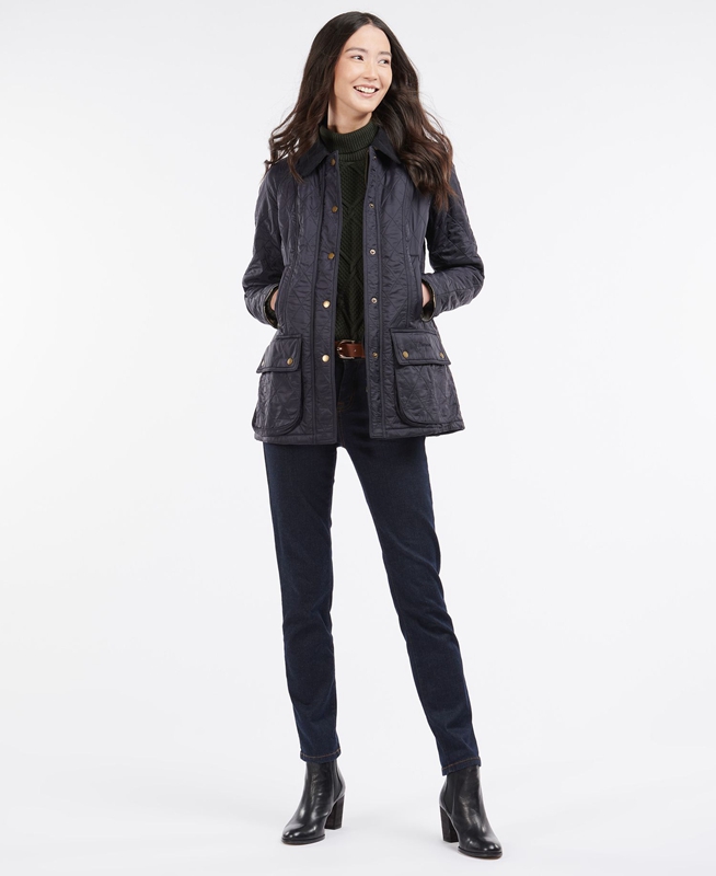 Navy Barbour Beadnell Polarquilt Women's Quilted Jackets | WDZR-96231