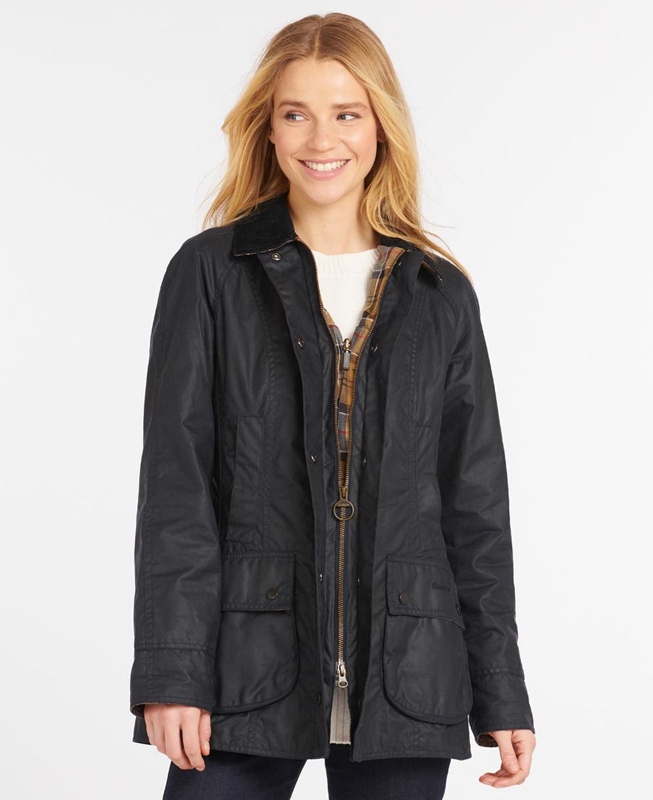 Navy Barbour Beadnell® Women's Waxed Jackets | MOAP-84620