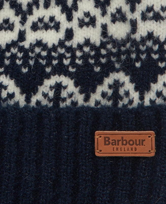 Navy Barbour Beanie Alpine Fair Isle Pom Women's Hats | UAWI-58413