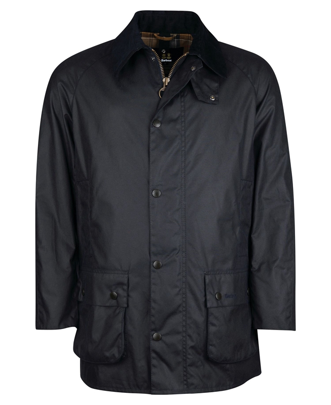 Navy Barbour Beausby Men's Waxed Jackets | MJZN-40129