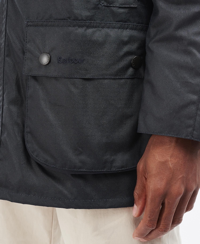 Navy Barbour Beausby Men's Waxed Jackets | MJZN-40129