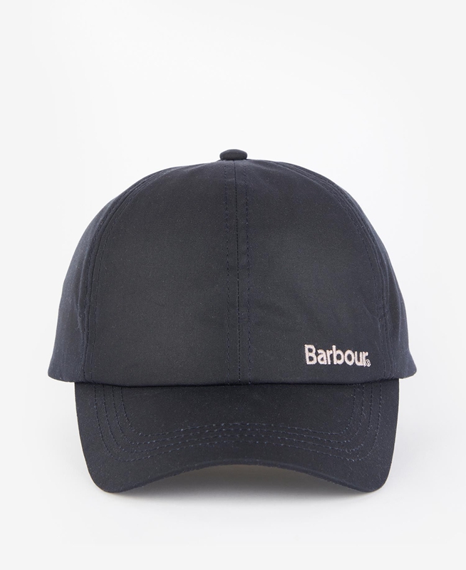 Navy Barbour Belsay Wax Sports Cap Women's Hats | XGDK-51924